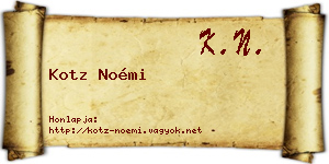 Kotz Noémi névjegykártya